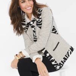 NEW/TAGS  Chico's Pieced Faux Zebra Jacket